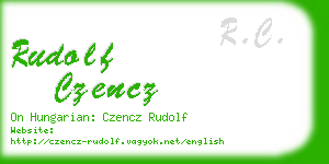 rudolf czencz business card